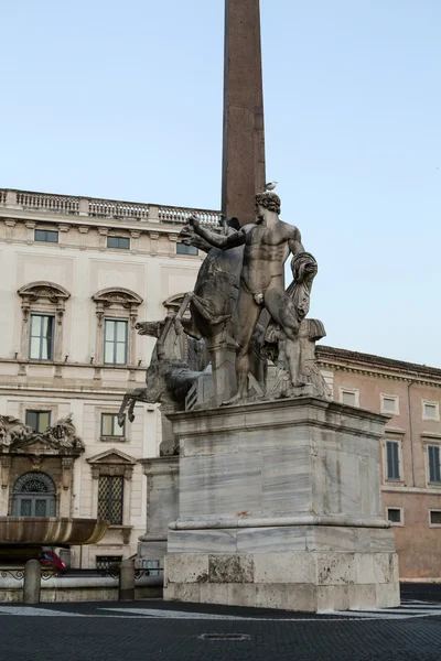 La Fontana dei Dioscuri. Statues de Castor et Pollux, Dioscuri, le Quirinal, Rome, Italie — Photo