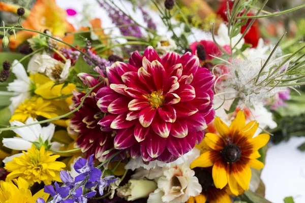 Handmade  beautiful bouquets from flowers and herbs — Stock Photo, Image