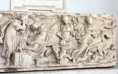 Kısma Roma'da Diocletian hamamları eski lahit üzerinde