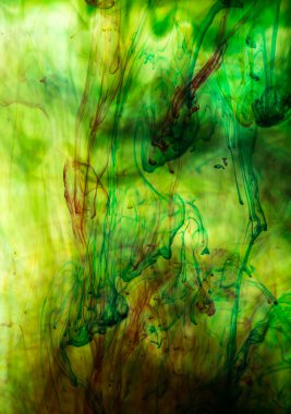 Akrilik renkler ve mürekkep su. arka plan.