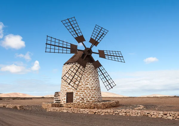 Round stone windmill near Tefia on Fuerteventura, Canary Islands, Spain — Stock Photo, Image