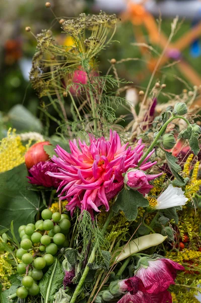 Handmade  beautiful bouquets from flowers and herbs — Stock Photo, Image