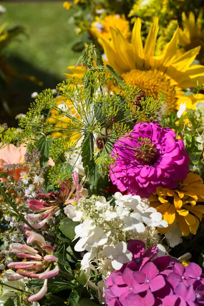 Handmade  beautiful bouquets from flowers and herbs — Stock Photo, Image