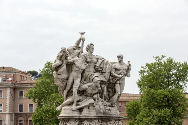 Vittorio Emanuele II köprü heykel, roma, italya. — Stok fotoğraf