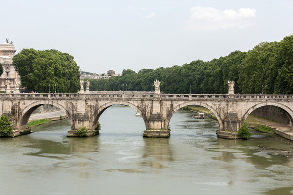 The  Bridge of Sant Angelo in Rome, Italy