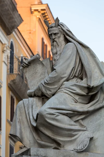 Rome - Biblical Statues at Base of Colonna dell'Imacolata — Stock Photo, Image