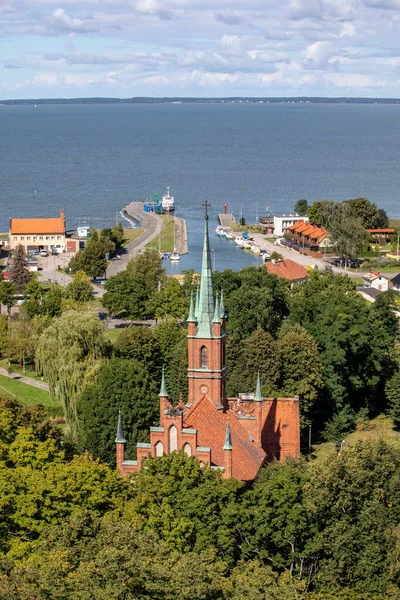 Vue Aérienne Frombork Lagune Vistule Pologne Vue Depuis Tour Radziejowski — Photo