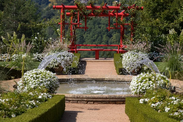 Eyrignac França Setembro 2018 Jardim Branco Pitoresco Jardins Manoir Eyrignac — Fotografia de Stock