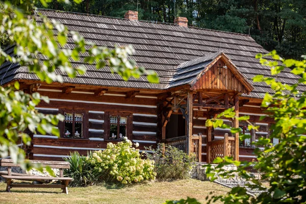 Wygiezlow Poland August 2020 Wooden Rural Cottage 19Th Century Heritage — Stock Photo, Image