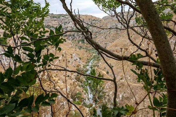 Vista Del Cañón Del Río Gravina Parque Las Iglesias Rupestres — Foto de Stock