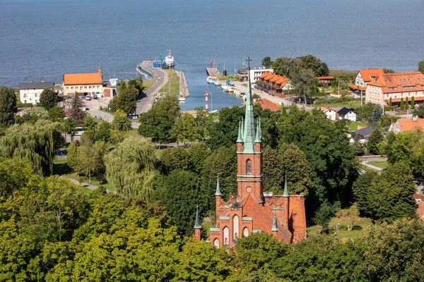 Letecký Pohled Frombork Vistula Lagoon Polsko Pohled Radziejowského Věže Cathedral — Stock fotografie