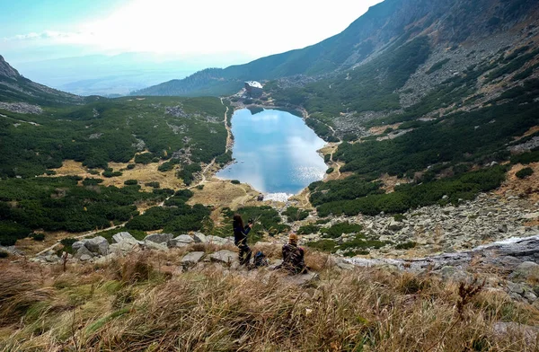 Étang Dans Vallée Cinq Lacs Spis Entourés Sommets Rocheux Hautes — Photo