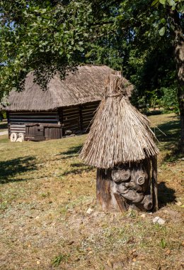Kalın ağaç gövdelerinden yapılmış eski og kovanları