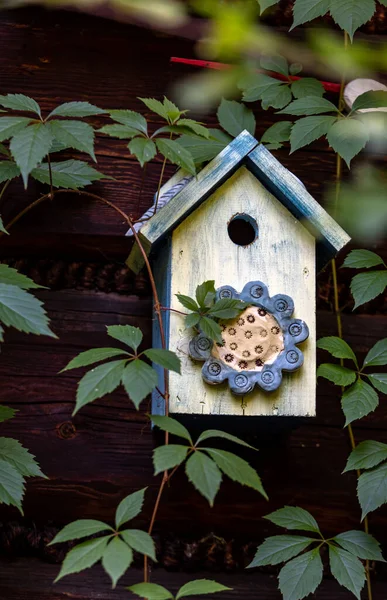 Old Decorative Colorful Wooden Bird House — Stock Photo, Image