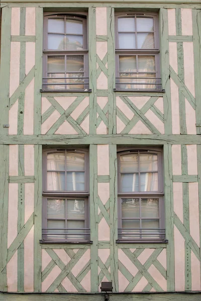 Edifícios Antigos Meia Madeira Troyes Aube Champagne Ardenne França — Fotografia de Stock