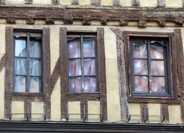 Antiguos Edificios Entramado Madera Troyes Aube Champagne Ardenne Francia —  Fotos de Stock