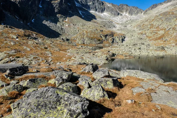 Teich Tal Der Fünf Zips Umgeben Von Felsigen Gipfeln Hohe — Stockfoto