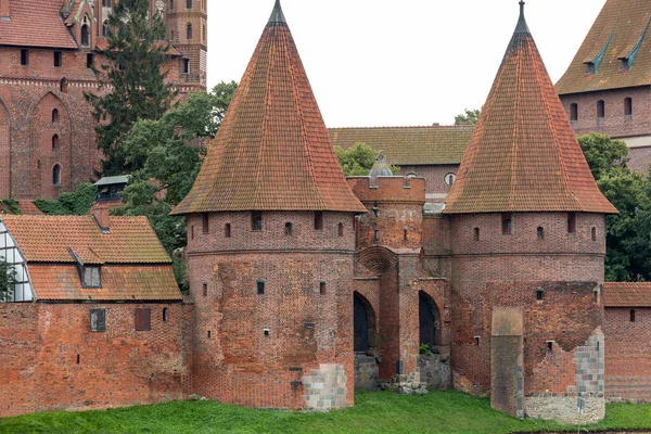 Hrad Malbork Dříve Hrad Marienburg Sídlo Velmistra Teutonských Rytířů Malbork — Stock fotografie