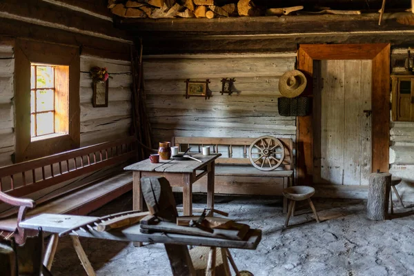 Wygiezlow Poland August 2020 Interior Wooden Rural Cottage Century Heritage — 图库照片