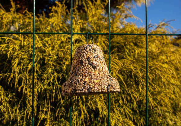 さまざまな穀物の鐘 庭のすべての鳥の珍味 — ストック写真