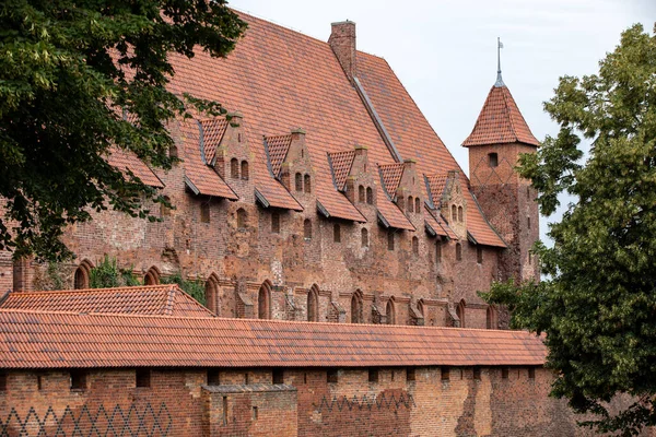 Château Malbork Anciennement Château Marienburg Siège Grand Maître Des Chevaliers — Photo