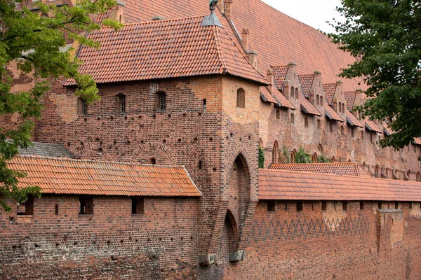 Hrad Malbork Dříve Hrad Marienburg Sídlo Velmistra Teutonských Rytířů Malbork — Stock fotografie