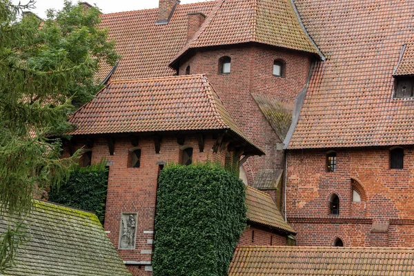 Château Malbork Anciennement Château Marienburg Siège Grand Maître Des Chevaliers — Photo