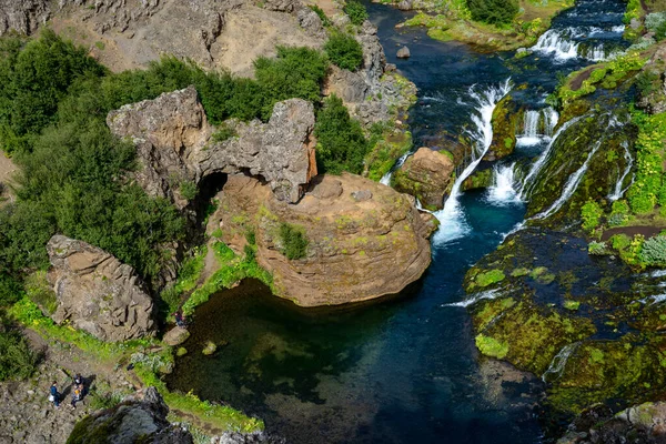 Hjalparfoss Islanda Luglio 2017 Paesaggio Paesaggistico Hjalparfoss Nel Sud Dell — Foto Stock