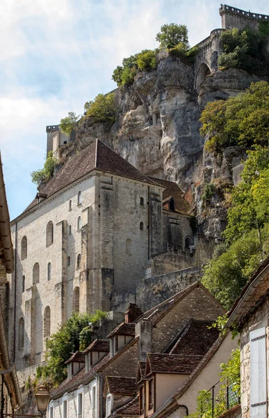 Poutní Město Rocamadour Episkopální Město Svatyně Panny Marie Lot Midi — Stock fotografie