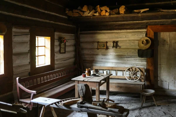 Wygiezlow Poland August 2020 Interior Wooden Rural Cottage Century Heritage — 图库照片