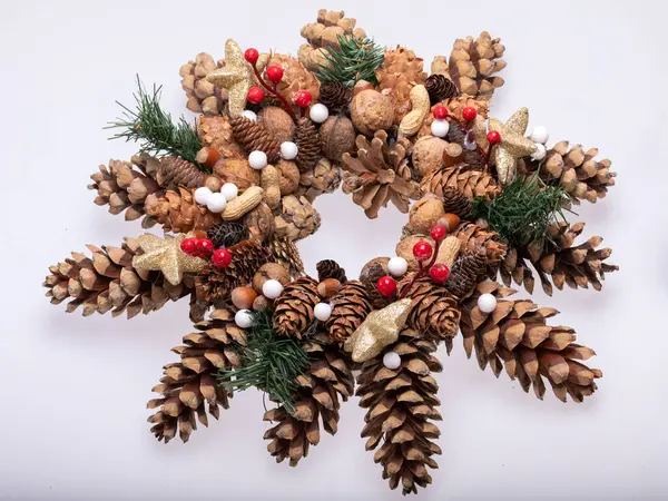 Christmas Decorations Pine Cones Nuts — Stock Photo, Image