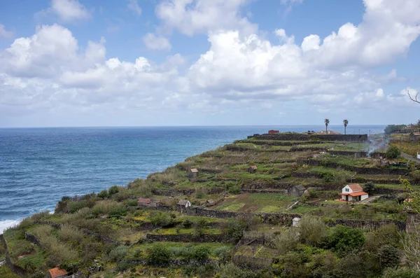 Wioska Taras Uprawy Okolicy Sao Vicente Północne Wybrzeże Wyspy Madera — Zdjęcie stockowe