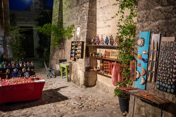 Matera Italy September 2019 Souvenir Shop Sassi Matera Historic District — Stock Photo, Image