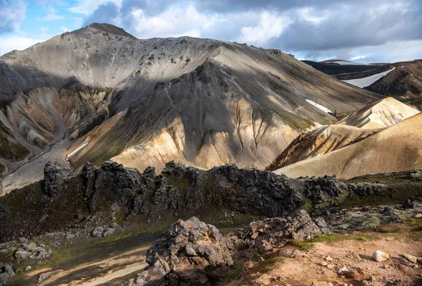 Ηφαίστεια Βουνά Landmannalaugar Fjallabak Nature Reserve Ισλανδία — Φωτογραφία Αρχείου