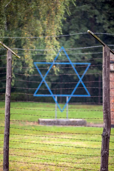 Sztutowo Polen September 2020 Der Symbolische Davidstern Neben Der Gaskammer — Stockfoto