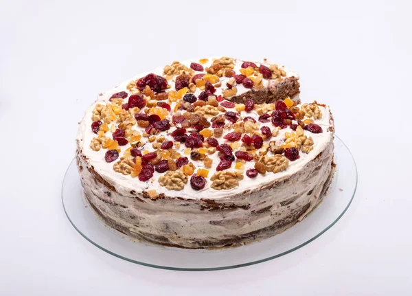 Gingerbread Cake Sprinkled Dried Fruits — Stock Photo, Image