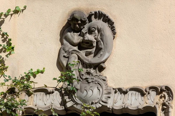 Architekturdetail Der Piwna Straße Der Danziger Altstadt Polen — Stockfoto