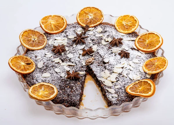 Tart Poppy Seeds Fruit Sprinkled Powdered Sugar — Stock Photo, Image