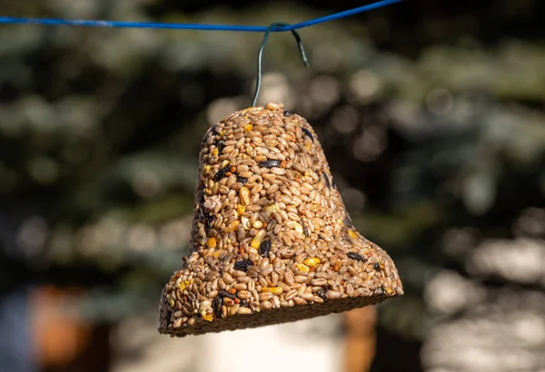 さまざまな穀物の鐘 庭のすべての鳥の珍味 — ストック写真