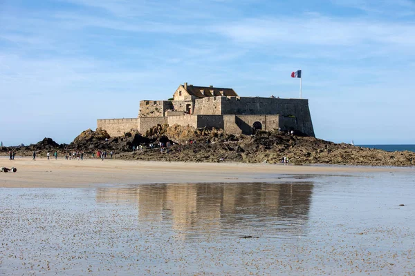 Malo Frankrike September 2018 Utsikt Över Fort National Och Stranden — Stockfoto