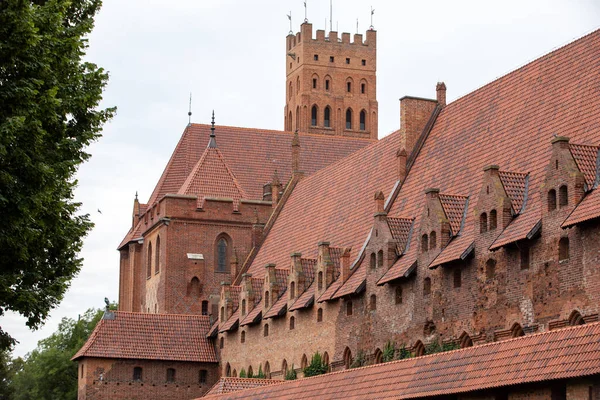 Château Malbork Anciennement Château Marienburg Siège Grand Maître Des Chevaliers — Photo