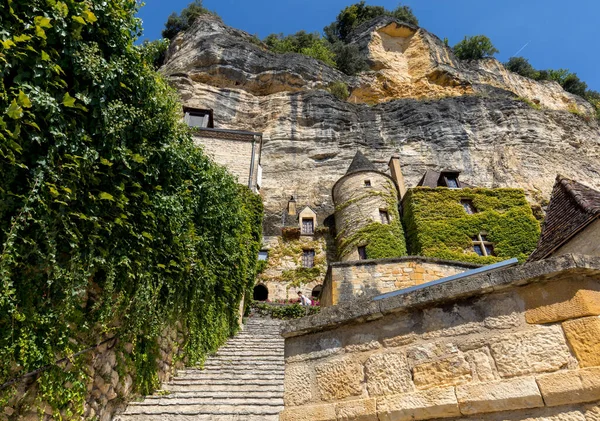 2018年9月7日フランス ドルドーニュ県ラ ロック ガガーケ ドルドーニュ渓谷の魅力的な町 ロック ガガガーケの壮大な石の階段 フランス — ストック写真