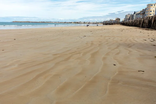 Playa Principal Famosa Ciudad Turística Saint Malo Bretaña Francia —  Fotos de Stock