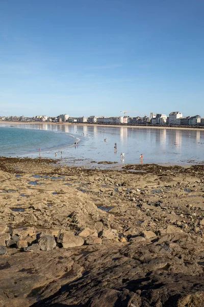 Malo France Septembre 2018 Promenade Romantique Des Gens Avant Coucher — Photo