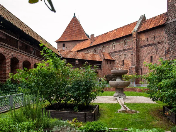 Malbork Lengyelország 2020 Szeptember Kert Malbork Kastélyban Korábban Marienburgi Vár — Stock Fotó