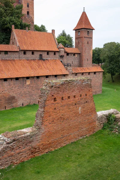 Hrad Malbork Dříve Hrad Marienburg Sídlo Velmistra Teutonských Rytířů Malbork — Stock fotografie