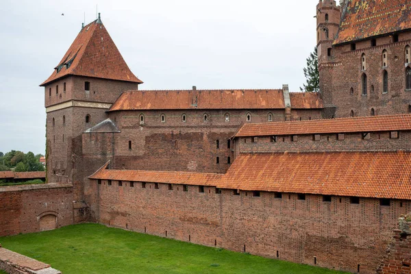 Hrad Malbork Dříve Hrad Marienburg Sídlo Velmistra Teutonských Rytířů Malbork — Stock fotografie