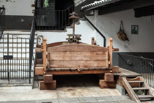 Funchal Madeira Portugal September 2016 Old Wooden Wine Press Museum — Stock Photo, Image