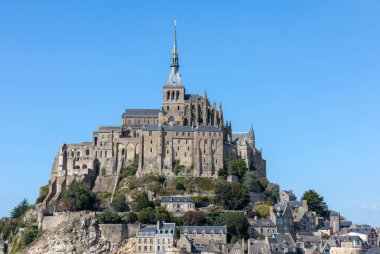 Mont-Saint-Michel, ünlü manastırı olan ada, Normandiya, Fransa