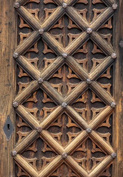 Old Wooden Door Mary Basilica Gdansk Poland — Stock Photo, Image